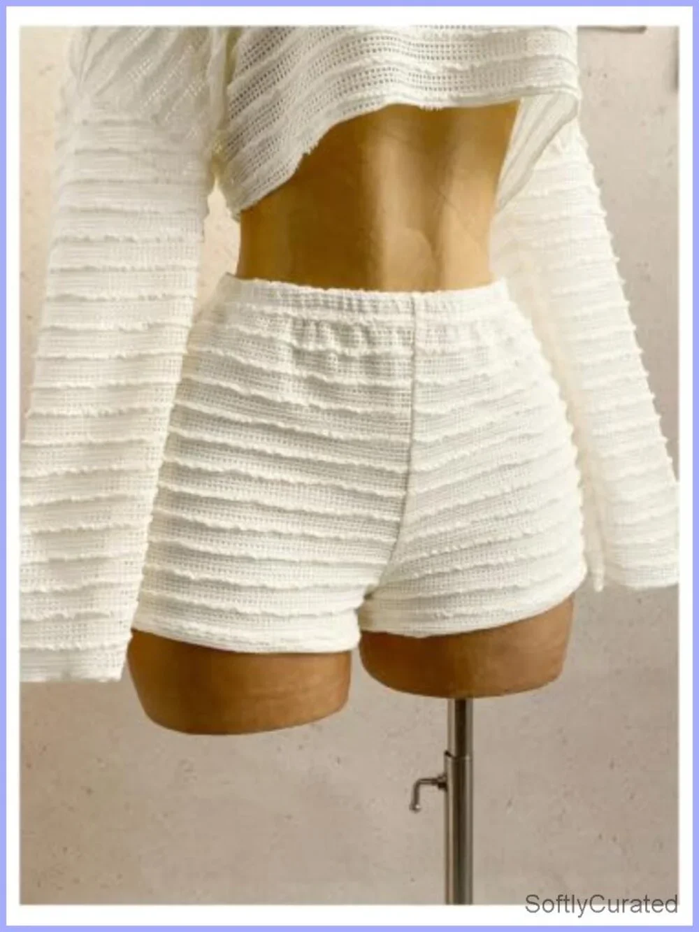 Women's Striped 2 Piece Crochet Beach Cover Up Set Crop Top Shorts Vacation